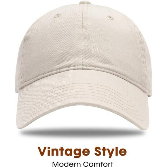 Vintage Unisex Washed Cotton Baseball Cap Adjustable Dad Hat Ponytail Hole - Picture 2 of 8
